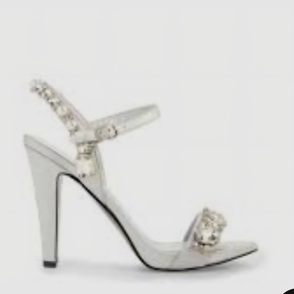 Karl Lagerfeld Silver Embellished Heels